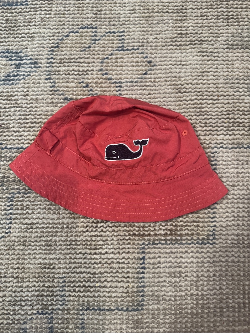 Vineyard Vines Coral Red Whale Bucket Hat